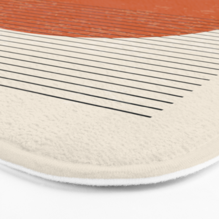Red Sunset Circle Stripes Mid Century Modern Minimalist Rothko Inspired Colourfield Stripes Bath Mat Gallery Image 3