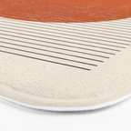 Red Sunset Circle Stripes Mid Century Modern Minimalist Rothko Inspired Colourfield Stripes Bath Mat Gallery Image 3