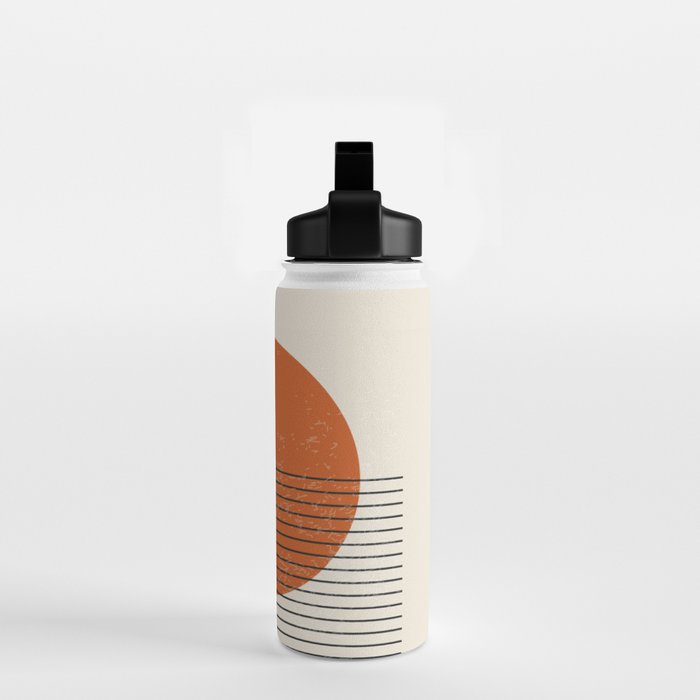 Red Sunset Circle Stripes Mid Century Modern Minimalist Rothko Inspired Colourfield Stripes Water Bottle Gallery Image 2