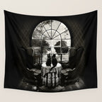 Room Skull B&W Wall Tapestry Gallery Image 4