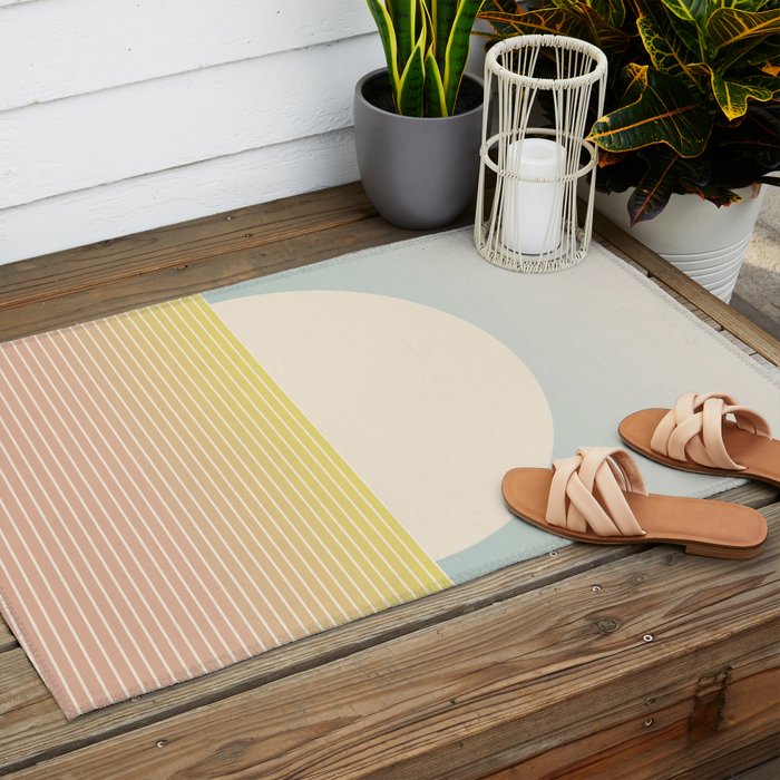 Sunrise / Sunset Abstract Gradient I Outdoor Rug Gallery Image 2