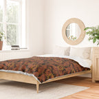 Tie Dye Moon and Star Print in Orange Duvet Cover Gallery Image 2