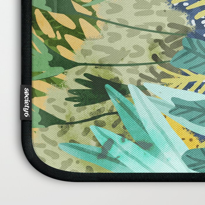 Wild Jungle Painting, Forest Dark Botanical Nature, Plants Tropical Eclectic Modern Illustration Laptop Sleeve Gallery Image 3