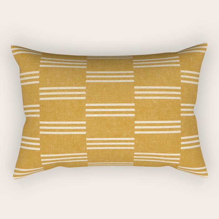 ella stripe - mustard Rectangular Pillow Gallery Image 1