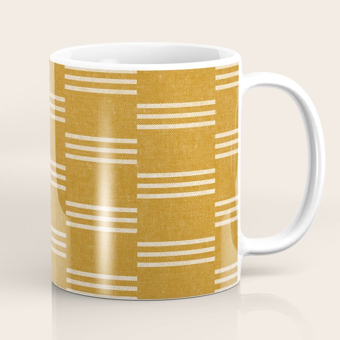 ella stripe - mustard Coffee Mug Gallery Image 1