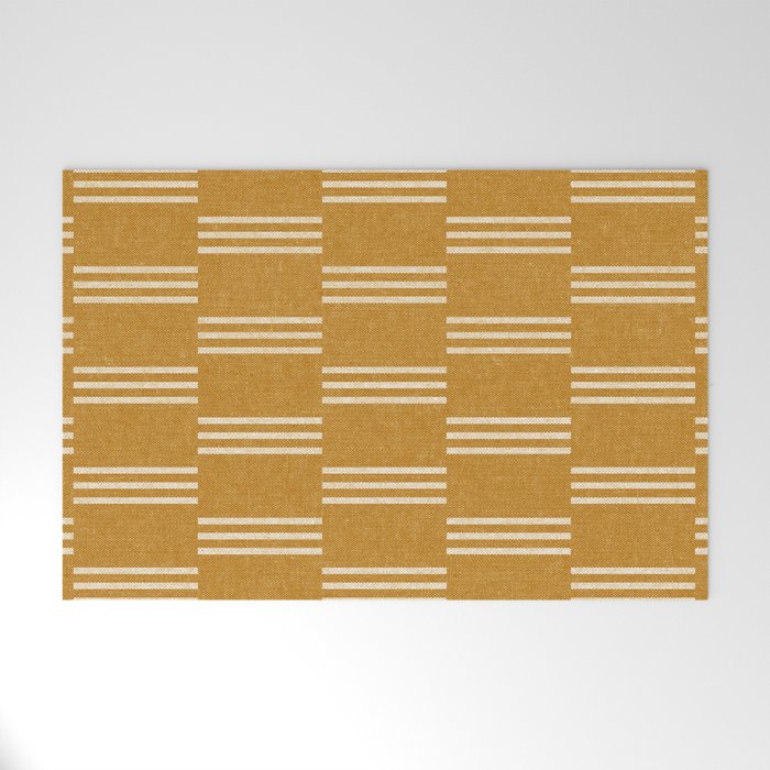 ella stripe - mustard Welcome Mat Gallery Image 1