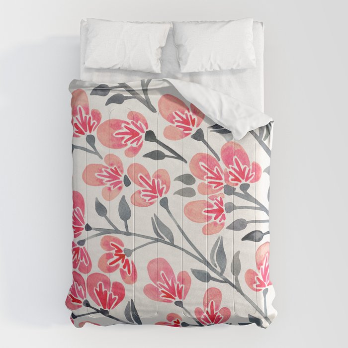 Cherry Blossoms - Pink & Black Palette Comforter Gallery Image 1