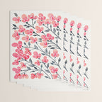 Cherry Blossoms - Pink & Black Palette Wrapping Paper Gallery Image 3