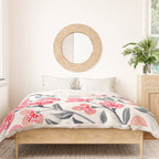 Cherry Blossoms - Pink & Black Palette Duvet Cover Gallery Image 3