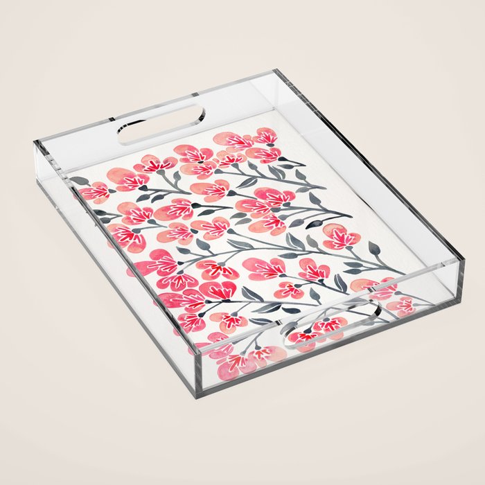 Cherry Blossoms - Pink & Black Palette Acrylic Tray Gallery Image 1