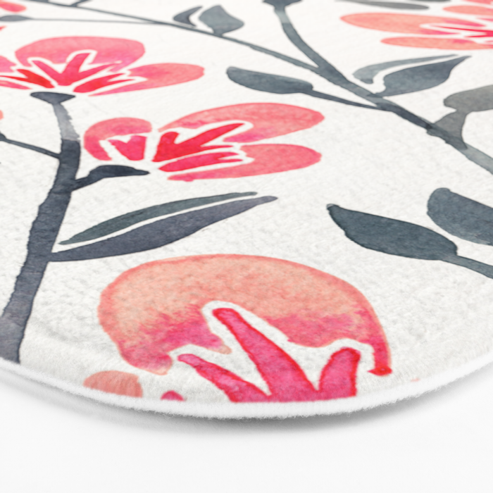 Cherry Blossoms - Pink & Black Palette Bath Mat Gallery Image 3