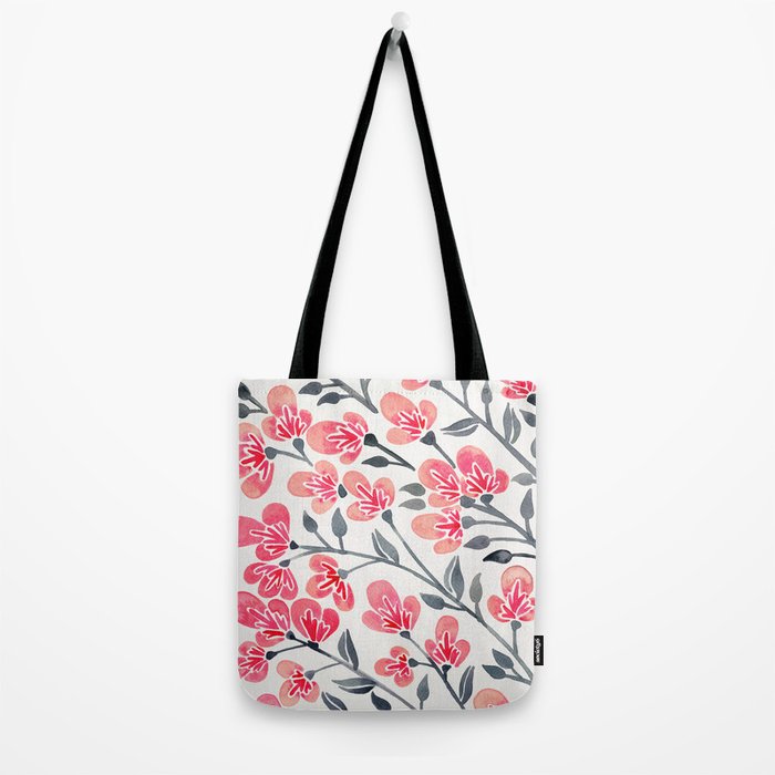 Cherry Blossoms - Pink & Black Palette Tote Bag Gallery Image 2