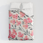 Cherry Blossoms - Pink & Black Palette Duvet Cover Gallery Image 6