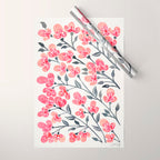 Cherry Blossoms - Pink & Black Palette Wrapping Paper Gallery Image 1