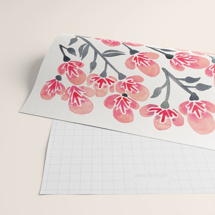 Cherry Blossoms - Pink & Black Palette Wrapping Paper Gallery Image 2