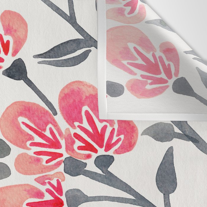 Cherry Blossoms - Pink & Black Palette Wall Tapestry Gallery Image 3