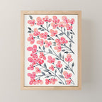 Cherry Blossoms - Pink & Black Palette Mini Art Print Gallery Image 1