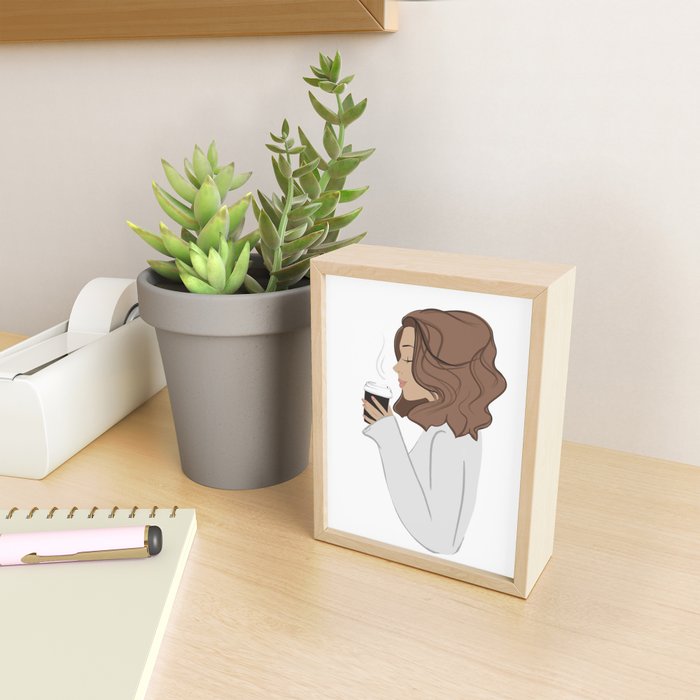 Coffee Girl Sabina Fenn Mini Art Print Gallery Image 2
