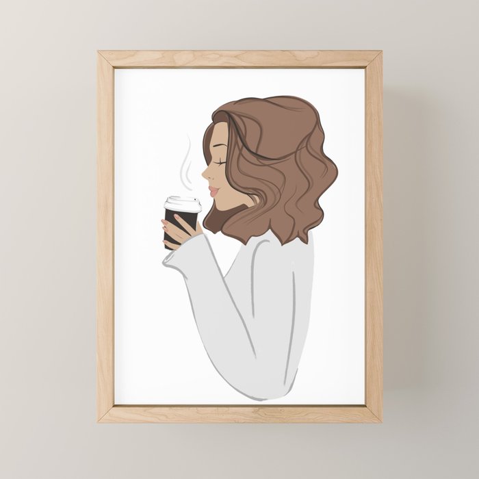 Coffee Girl Sabina Fenn Mini Art Print Gallery Image 1
