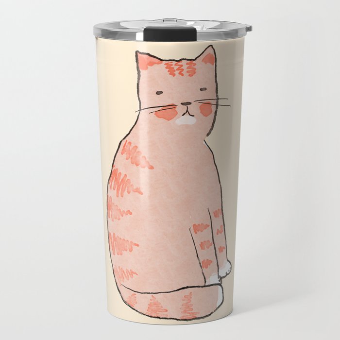 Orange cat Travel Mug Gallery Image 1