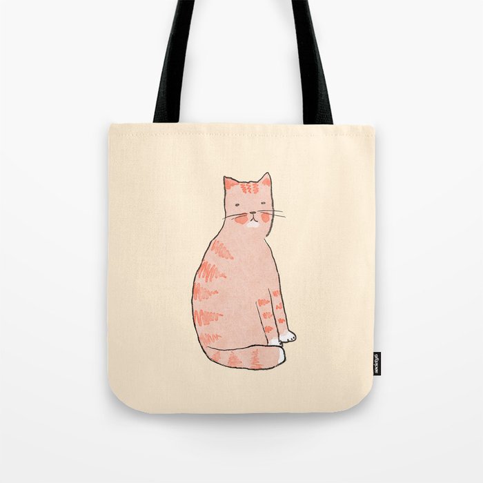 Orange cat Tote Bag Gallery Image 1