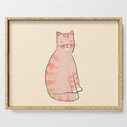 Orange cat Serving Tray Gallery Image 1