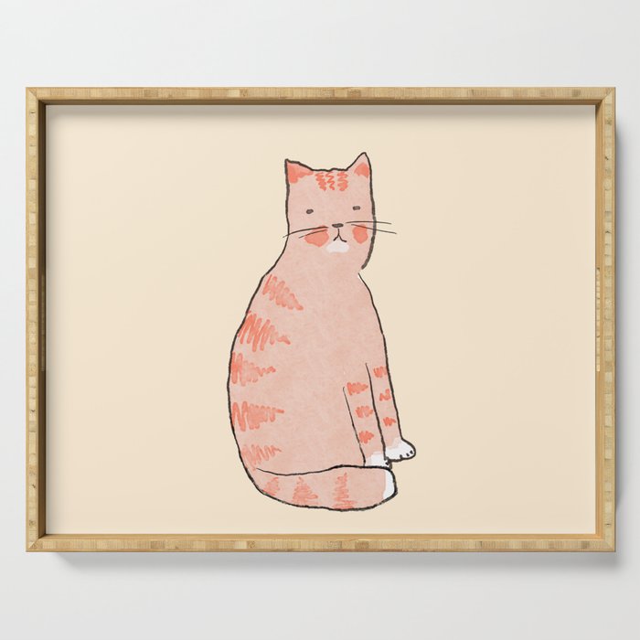 Orange cat Serving Tray Gallery Image 1