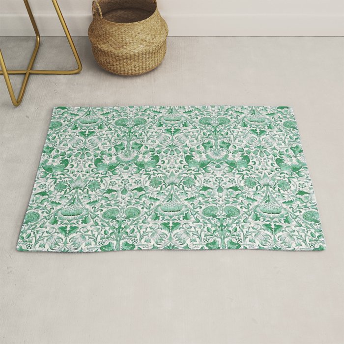 William Morris Lodden Vintage Green Rug Gallery Image 1