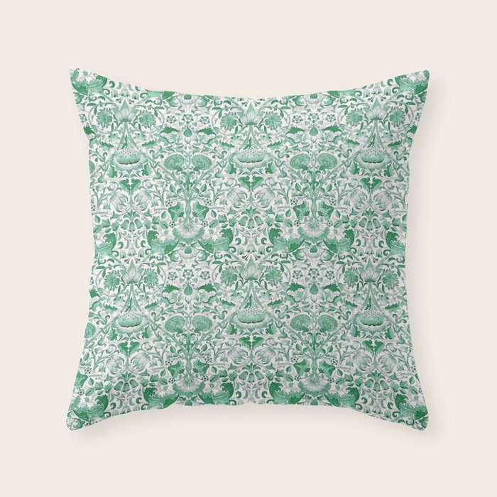 William Morris Lodden Vintage Green Throw Pillow Gallery Image 6