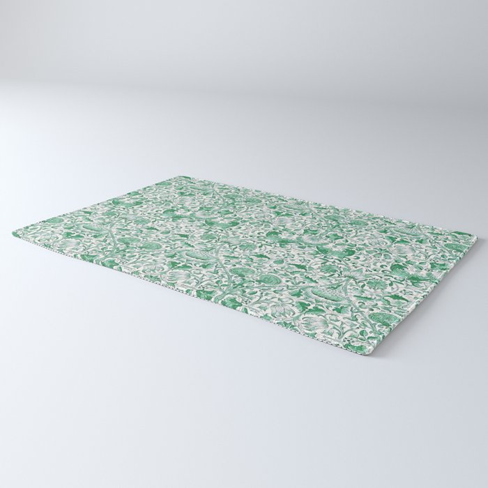 William Morris Lodden Vintage Green Rug Gallery Image 3