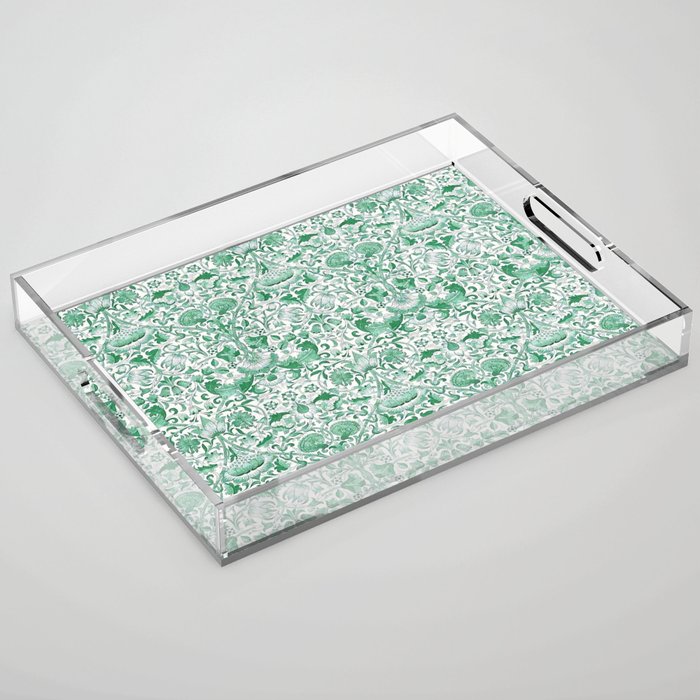 William Morris Lodden Vintage Green Acrylic Tray Gallery Image 1