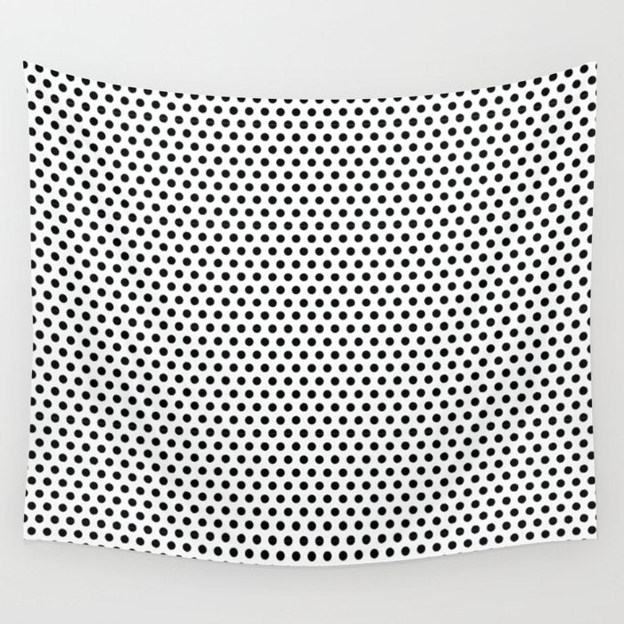 Black and White Polka Dot Wall Tapestry Gallery Image 1