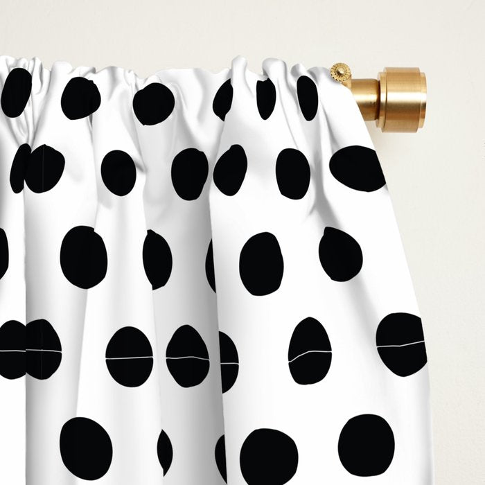 Black and White Polka Dot Window Curtain Gallery Image 2