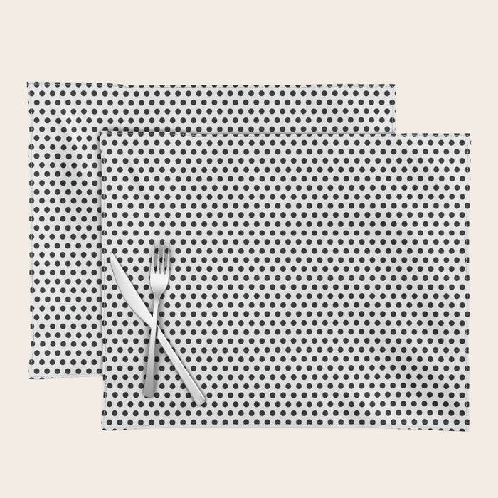 Black and White Polka Dot Placemat Gallery Image 1