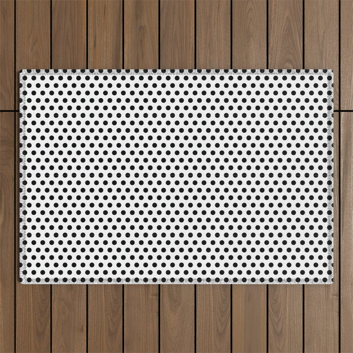 Black and White Polka Dot Outdoor Rug Gallery Image 1