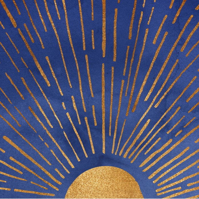 Twilight Blue and Metallic Gold Sunrise Coffee Mug Gallery Image 2