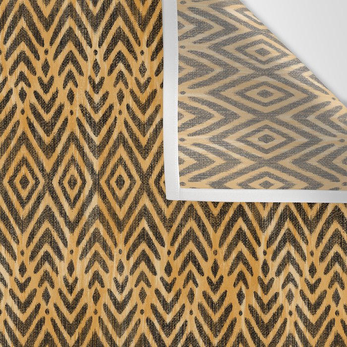 Feather Ikat - Marigold and black Wall Tapestry Gallery Image 3