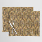 Feather Ikat - Marigold and black Placemat Gallery Image 1