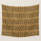 Feather Ikat - Marigold and black Wall Tapestry Gallery Image 4
