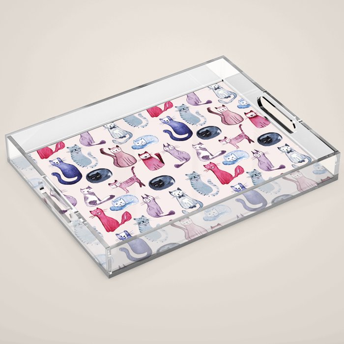 Cats in ink Acrylic Tray Gallery Image 1