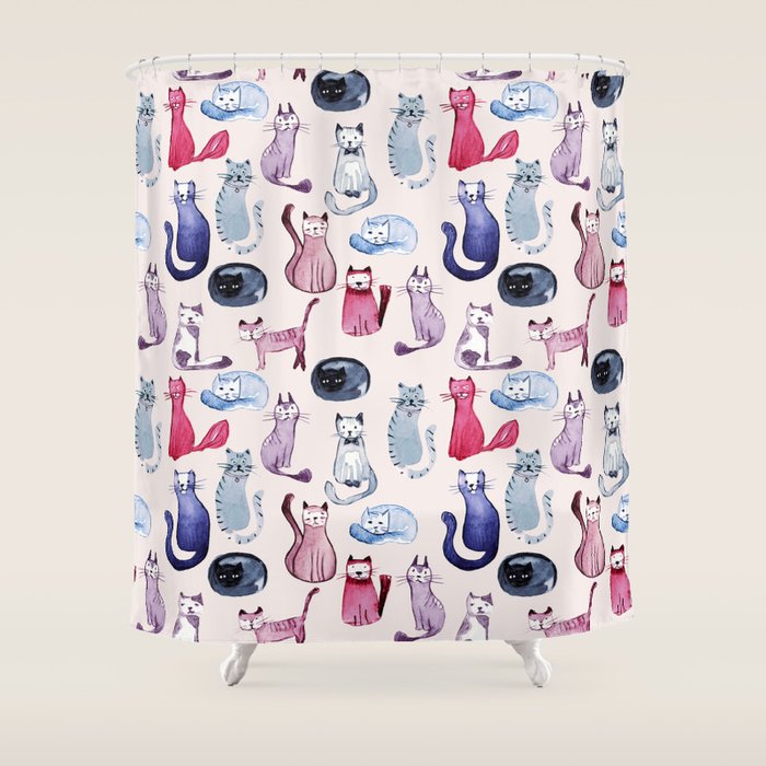 Cats in ink Shower Curtain Gallery Image 1