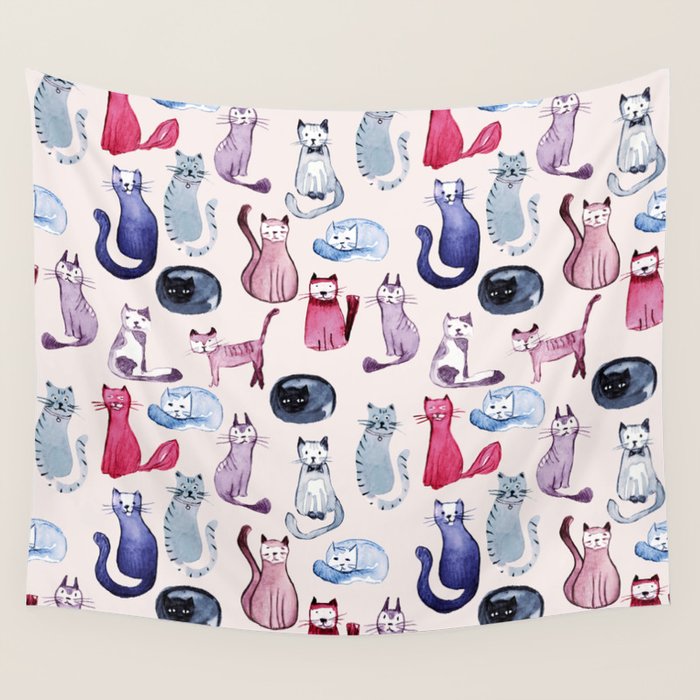 Cats in ink Wall Tapestry Gallery Image 4