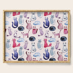 Cats in ink Serving Tray Gallery Image 1