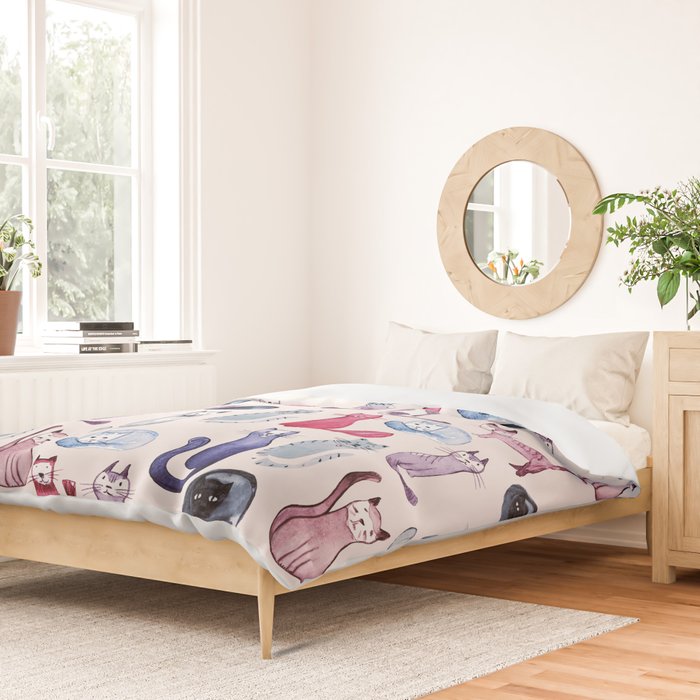 Cats in ink Duvet Cover Gallery Image 2