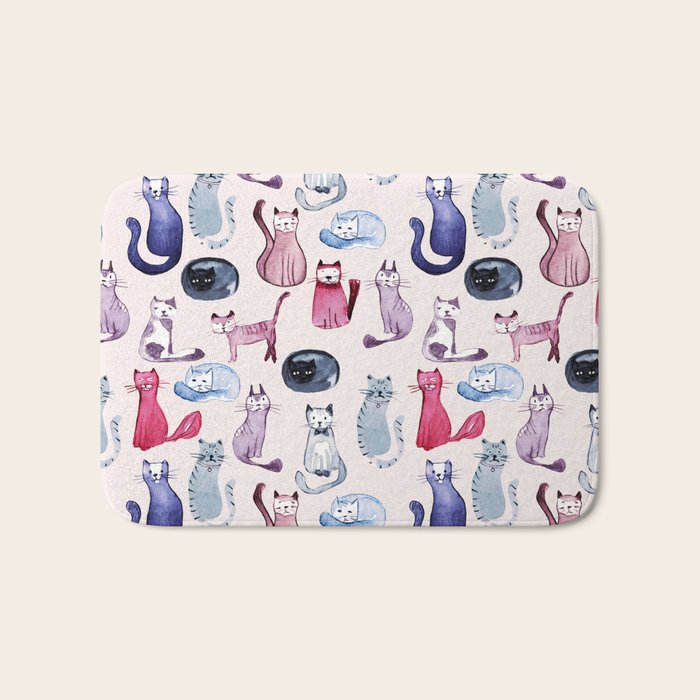 Cats in ink Bath Mat Gallery Image 1