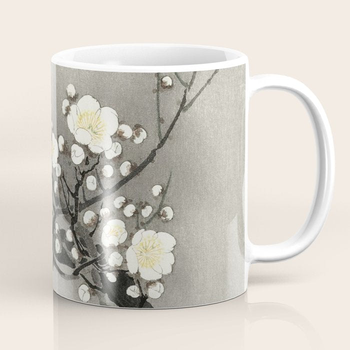 Ohara Koson, Blossoming Tree And Full Moon - Vintage Japanese Woodblock Print Coffee Mug Gallery Image 1