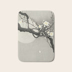 Ohara Koson, Blossoming Tree And Full Moon - Vintage Japanese Woodblock Print Bath Mat Gallery Image 1