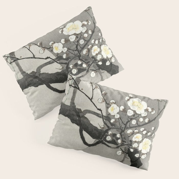 Ohara Koson, Blossoming Tree And Full Moon - Vintage Japanese Woodblock Print Pillow Sham Gallery Image 1