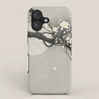 Ohara Koson, Blossoming Tree And Full Moon - Vintage Japanese Woodblock Print iPhone Case Gallery Image 1