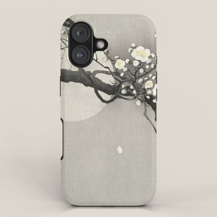 Ohara Koson, Blossoming Tree And Full Moon - Vintage Japanese Woodblock Print iPhone Case Gallery Image 1